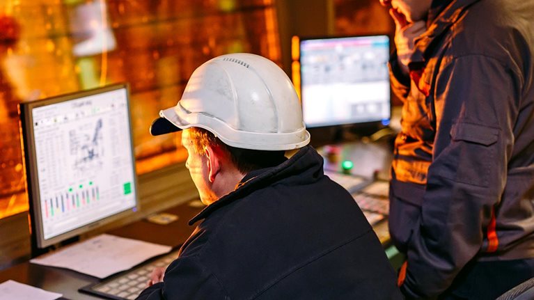 Control panel. Plant for the production of steel